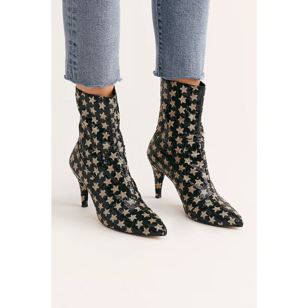 NWT‎ / NWOB / Free People Lexi Sequin Heel Boots / size 38